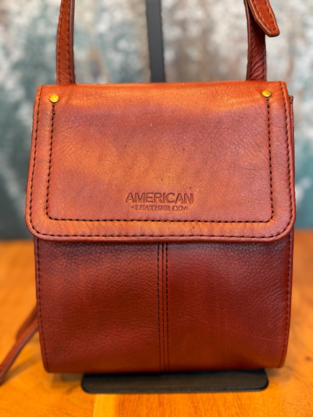 American Leather Co Old Money Brown Leather Crossbody Bag (EUC) - Picture 3 of 16